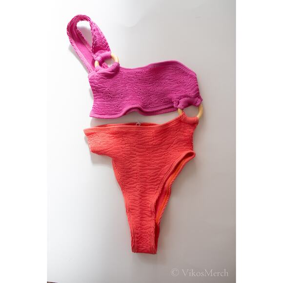 Free People Pink and Orange One Piece Swimsuit - Picture 3 of 5